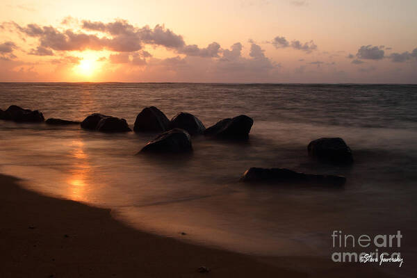 Kauai Poster featuring the photograph Beach Sunrise by Steve Javorsky