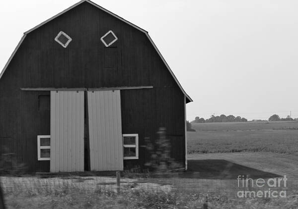 Barn Poster featuring the photograph Big Tooth Barn black and white by Pamela Walrath