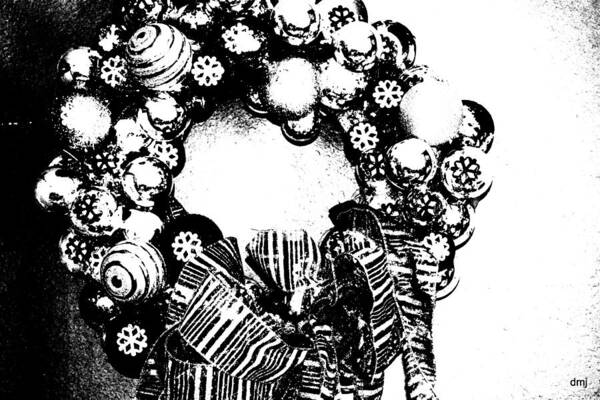 Black And White Poster featuring the photograph Black And White Wreath by Diane montana Jansson