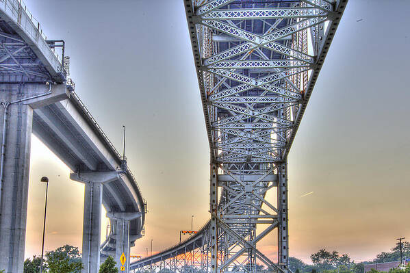 Blue Water Bridge Park Poster featuring the photograph Blue Water Bridge Port Huron MI by Nicholas Grunas