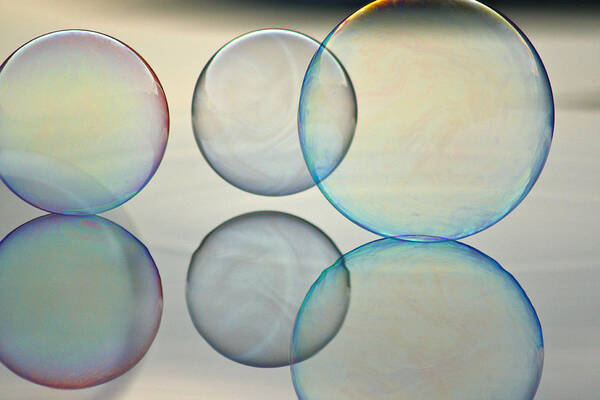 Bubble Poster featuring the photograph Bubbles On The Water by Cathie Douglas