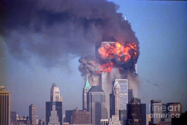 9/11 Poster featuring the photograph Burst Of Flames by Mark Gilman