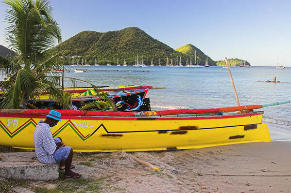 Boat Poster featuring the photograph Canoes- St Lucia by Chester Williams