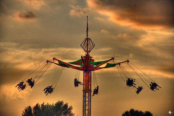 Sunset Poster featuring the photograph Carnival Ride by Nicholas Grunas