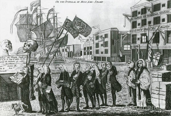 Cartoon Poster featuring the photograph Cartoon, Repeal Of The Stamp Act by Photo Researchers
