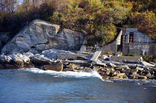 Casco Bay Poster featuring the photograph Casco Bay Fort Area Scene by Maureen E Ritter