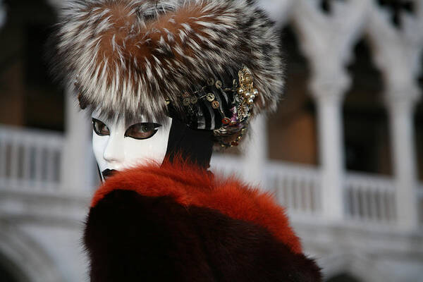 Venice Carnival Poster featuring the photograph Cecile - Over the Shoulder by Donna Corless