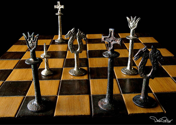 Chessboard Still-life Poster featuring the photograph Checkmate by David Salter