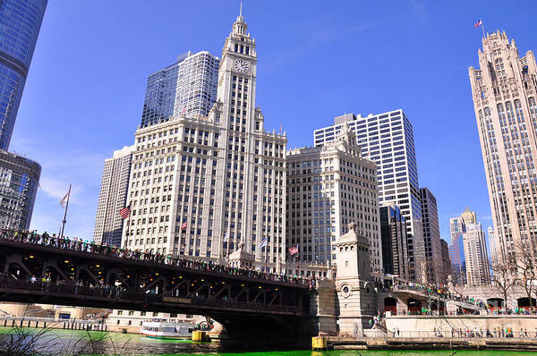 Wrigley Tower Chicago Poster featuring the photograph Chicago Wrigley Building by Dejan Jovanovic