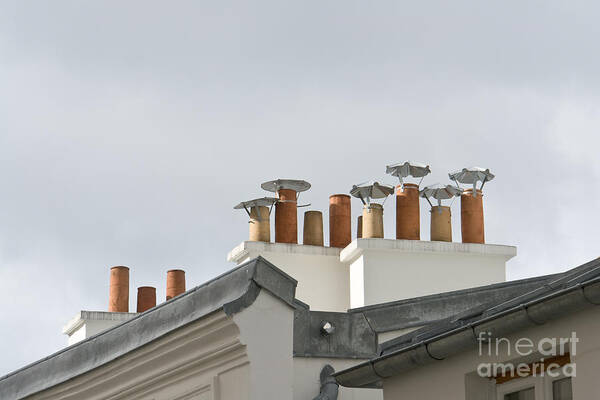 Rooftop Poster featuring the photograph Chimneys of Montmartre by Fabrizio Ruggeri