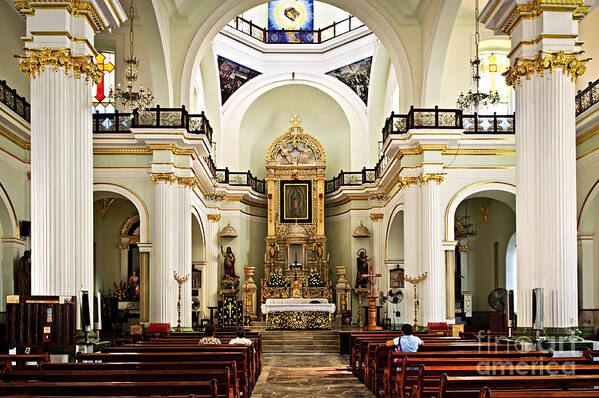 Church Poster featuring the photograph Church interior in Puerto Vallarta 2 by Elena Elisseeva