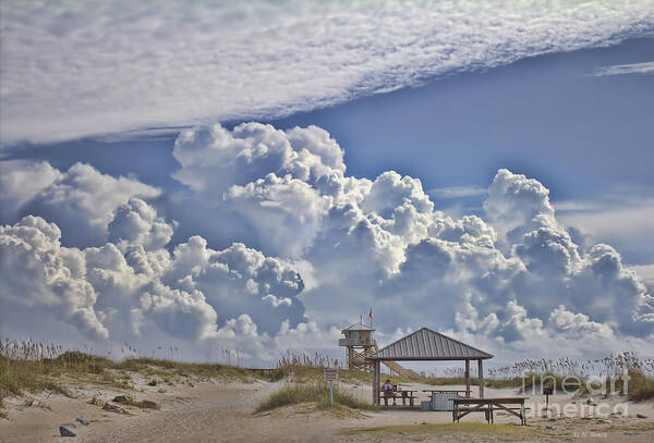 Beach Poster featuring the photograph Cloud Merge by Deborah Benoit