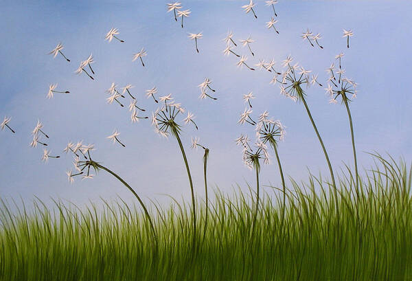 Nature Poster featuring the painting Contemporary Landscape Art MAKE A WISH by Amy Giacomelli by Amy Giacomelli