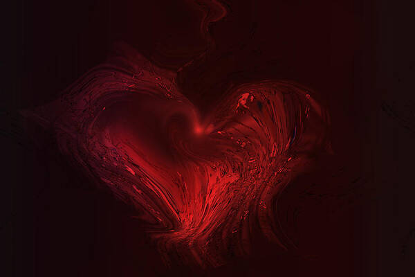 Heart Poster featuring the digital art Deep Hearted by Linda Sannuti
