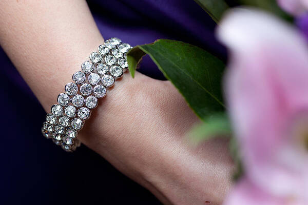 Diamonte Poster featuring the photograph Diamonte Bracelet by Carole Hinding