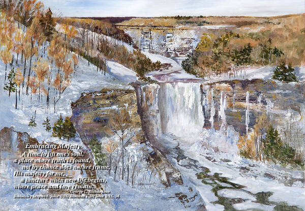 Letchworth State Park Poster featuring the painting Embracing Majesty with poem by George Richardson