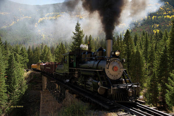 Georgetown Loop Railroad Poster featuring the photograph Engine 12 Over the Trestle by Stephen Johnson