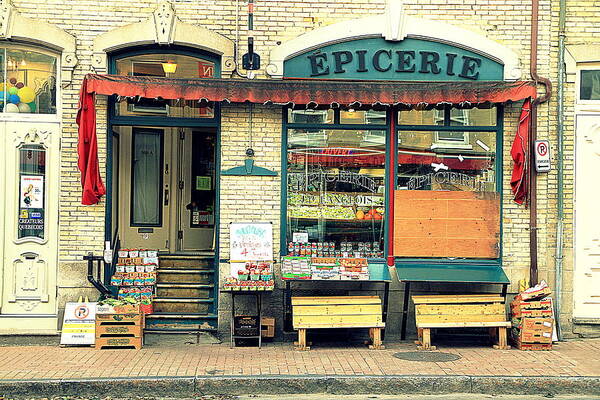 Street Poster featuring the photograph Epicerie by Valentino Visentini