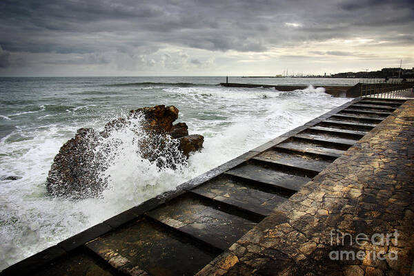 Background Poster featuring the photograph Estoril Coastline by Carlos Caetano
