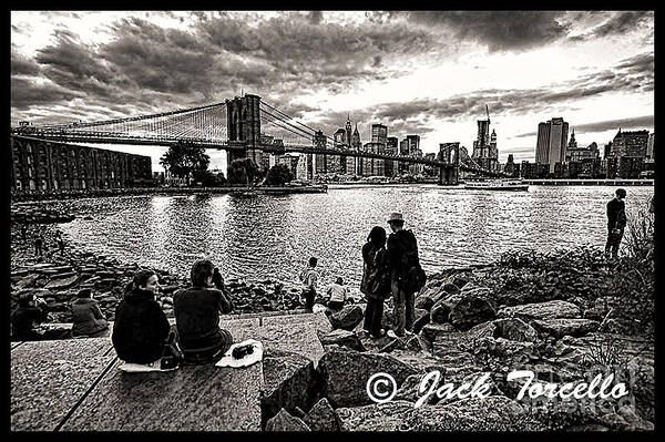 Nyc Poster featuring the photograph Evening at Brooklyn Bridge by Jack Torcello
