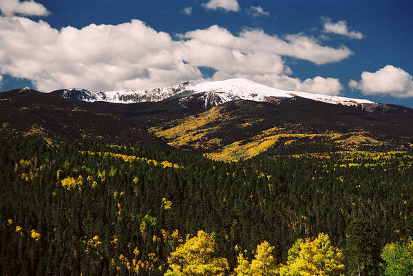 Red River Poster featuring the photograph Fall Snow On Gold Hill by Ron Weathers