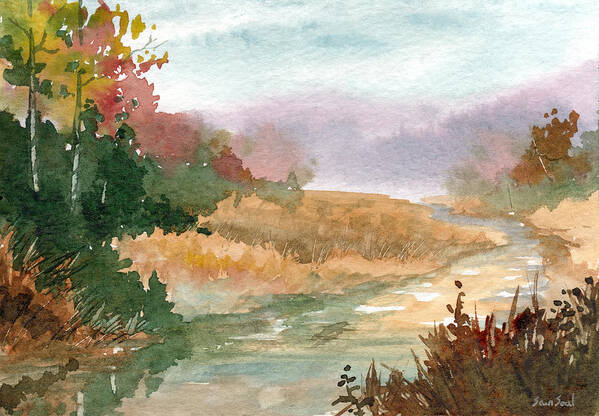 Stream Poster featuring the painting Fall Stream Study by Sean Seal