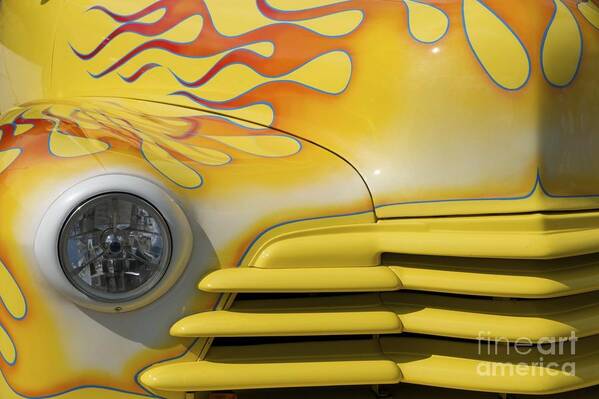 Classic Car Poster featuring the photograph Flame Mobile by Sherry Davis