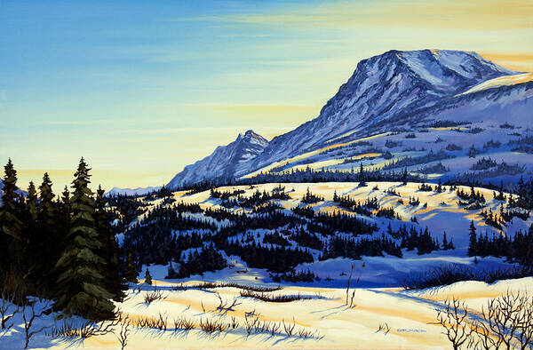 Landscapes Poster featuring the painting Flattop Winter by Kurt Jacobson