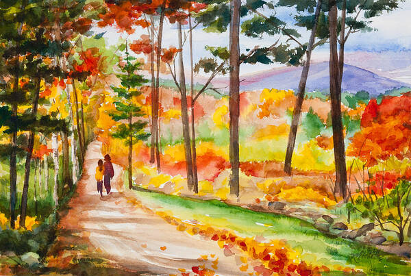 Autumn Poster featuring the painting Forever Autumn Watercolor Painting by Michelle Constantine