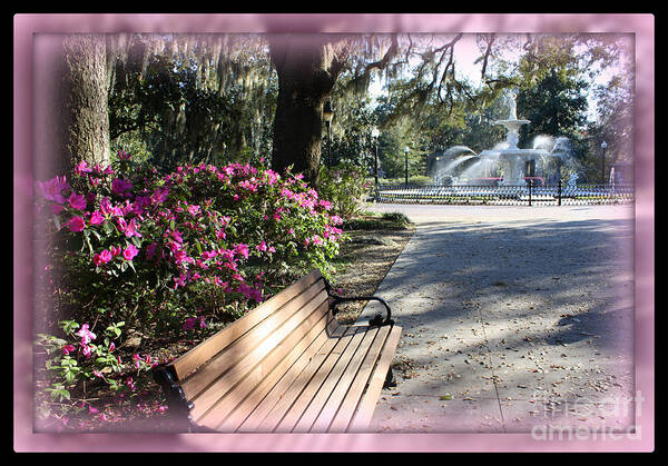 Forsyth Park Poster featuring the photograph Forsyth Park in Spring Pink by Carol Groenen