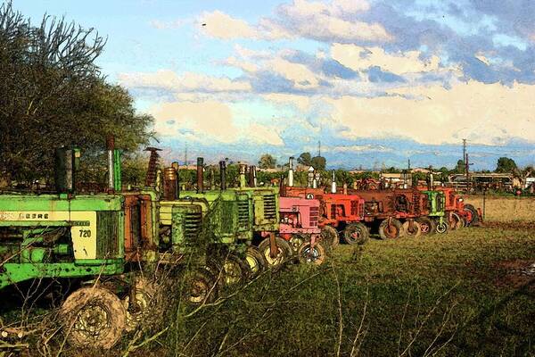 Tractors Poster featuring the photograph Fuhnky Tractors by John Handfield