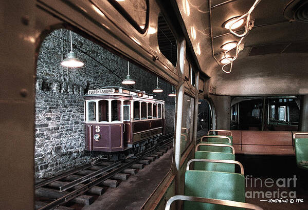 Trolleys Poster featuring the photograph Fulton Landing Trolley by Jonathan Fine