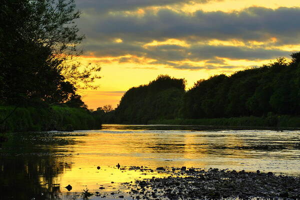 Sunset Poster featuring the photograph Golden Pond by Joe Ormonde