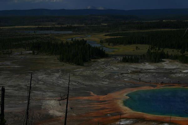 Grand Prismatic Poster featuring the photograph Grand Prismatic Spring Yellowstone National Park by Benjamin Dahl