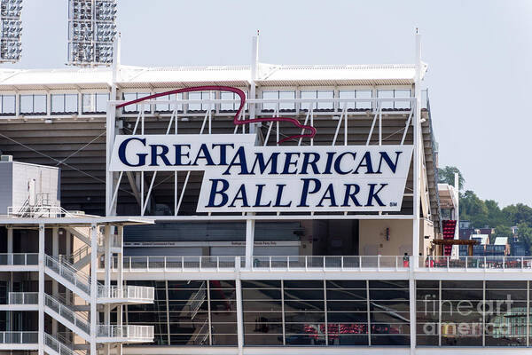America Poster featuring the photograph Great American Ball Park Sign in Cincinnati by Paul Velgos