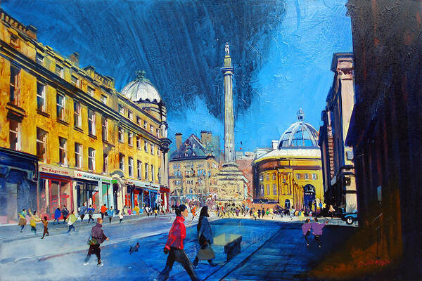 Newcastle Poster featuring the painting Grey Street Newcastle by Neil McBride