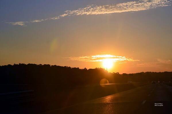 Highway Poster featuring the photograph Highway Sunrise by Maria Urso