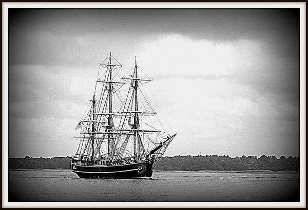 Hms Bounty Poster featuring the photograph HMS Bounty on the Move by Suzanne DeGeorge