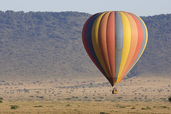 00761913 Poster featuring the photograph Hot Air Balloon Over Savanna Masai Mara by Suzi Eszterhas