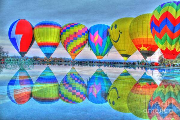 Balluminaria Poster featuring the photograph Hot Air Balloons at Eden Park by Jeremy Lankford