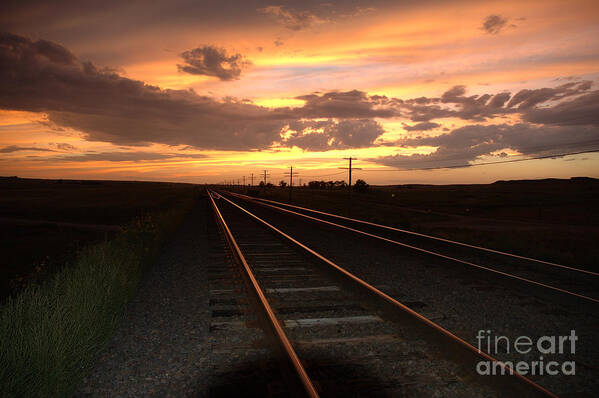 Sunset Poster featuring the photograph Hot Rails by Jerry McElroy