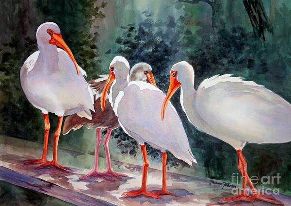 Ibis Poster featuring the painting Ibis - Youngster Among Us. by Roxanne Tobaison
