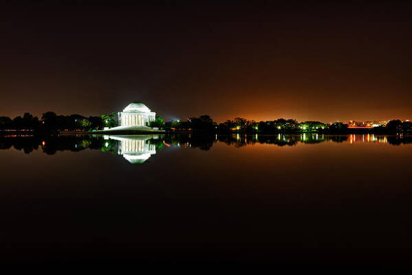 Jefferson Poster featuring the photograph Jefferson Memorial Before Sunrise 1 by Val Black Russian Tourchin
