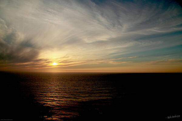 Low Poster featuring the photograph Low Sun over the Pacific by Mick Anderson