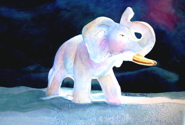 Sharon Mick Poster featuring the painting Mama's White Elephant by Sharon Mick