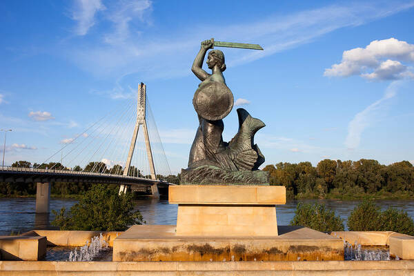 Warsaw Poster featuring the photograph Mermaid Statue by Artur Bogacki