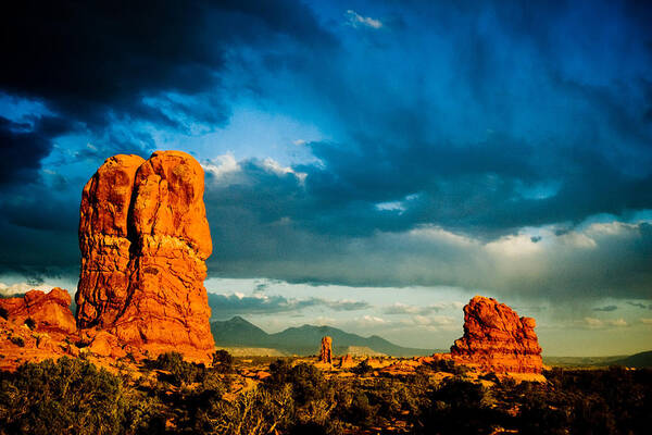 Landscape Poster featuring the photograph Moab Utah by Mickey Clausen