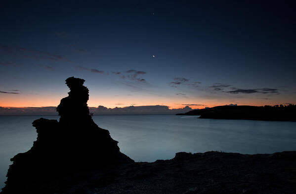 Silhouettes Poster featuring the photograph Moon and the ruin by Celine Pollard