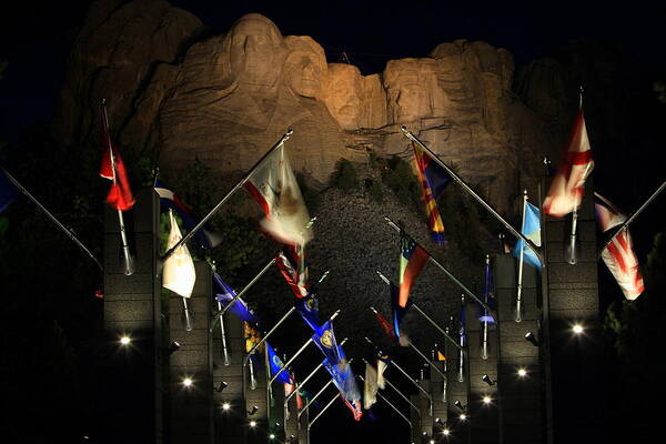 Mount Rushmore Poster featuring the photograph Mount Rushmore By Night by Paul Svensen