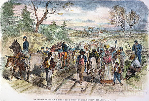 1863 Poster featuring the photograph Nc: Freed Slaves, 1863 by Granger